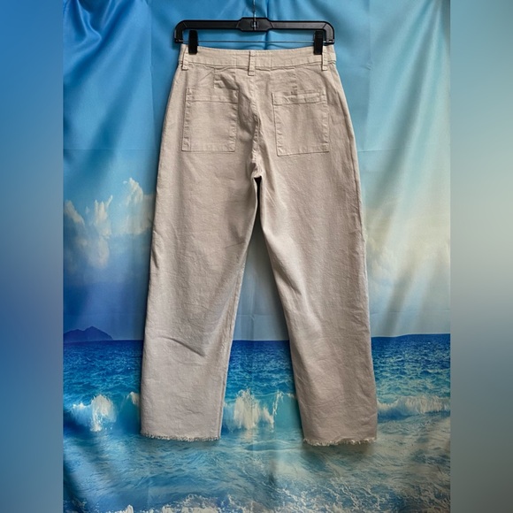 Frank & Eileen Kinsale Performance Cotton Linen Crop Pants Size: 0 Cement - Picture 9 of 16